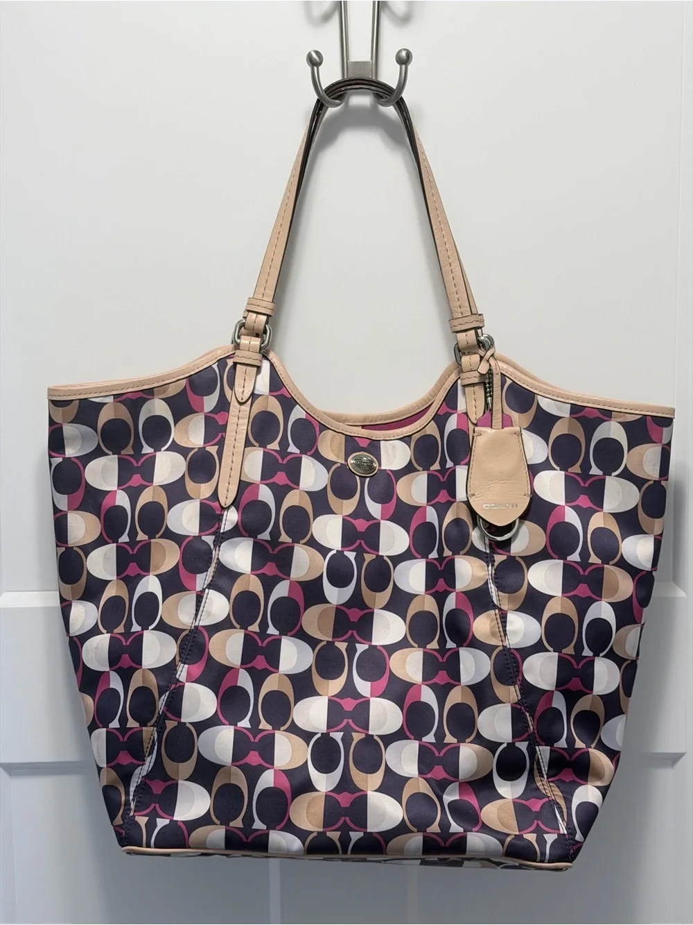 Coach Peyton Dream C Print Tote Bag, with a multicolor geometric 